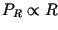 $P_R \propto R$