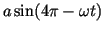 $a \sin (4\pi -\omega t)$