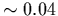 $\sim 0.04$
