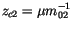 $z_{c2}=\mu m_{02}^{-1}$