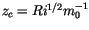 $z_c=Ri^{1/2} m_0^{-1}$